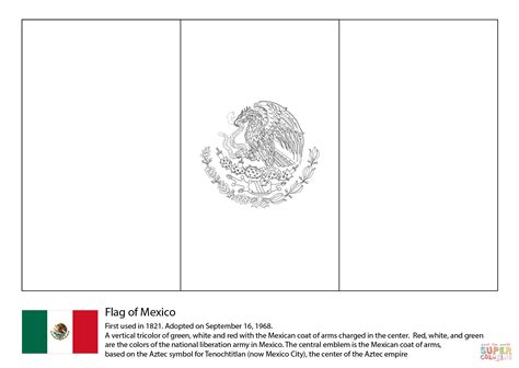 Printable Mexican Flag Coloring Page